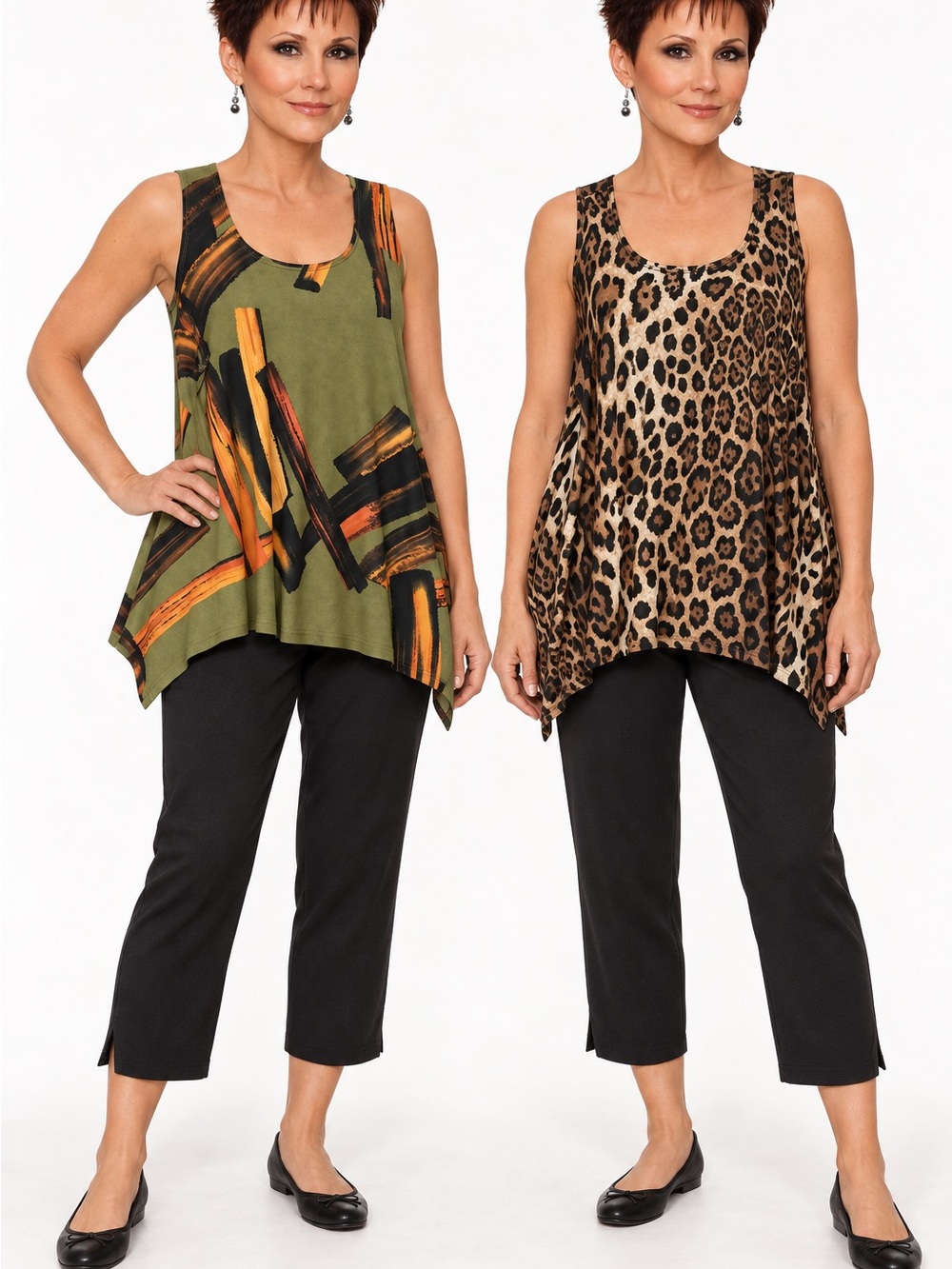 Jostar 3-Piece Outfit Set Size S – 2 Tunic Tops & Black Crop Pants Made in USA